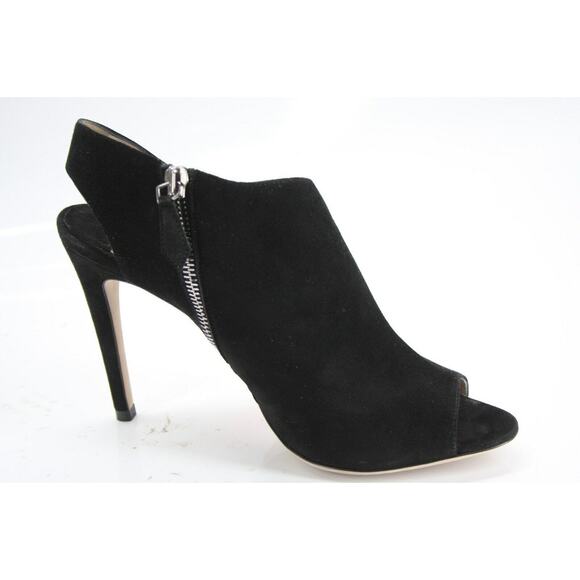 Miu Miu Black Suede Peep Toe Slingback Heel Pumps - Picture 2 of 12